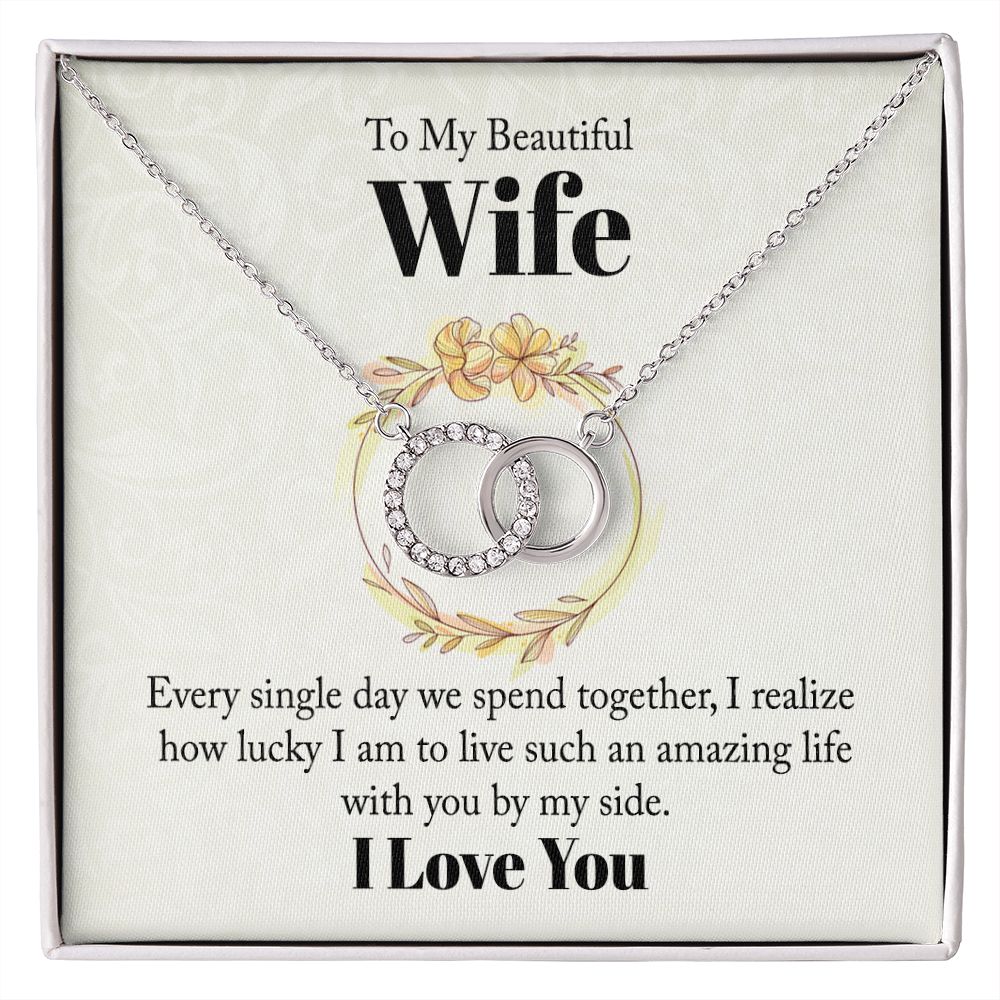 To My Beautiful Wife Perfect Pair Necklace