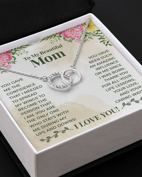 To My Beautiful Mom Perfect Pair Necklace