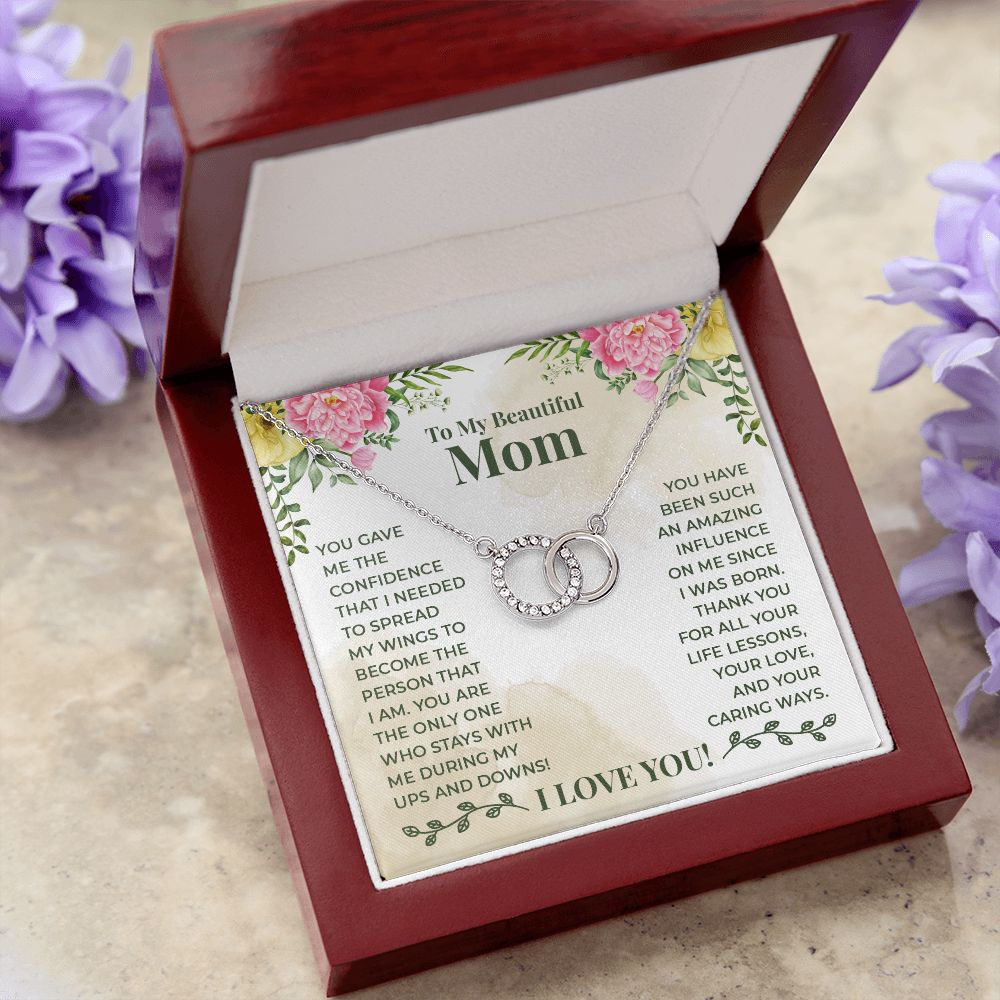 To My Beautiful Mom Perfect Pair Necklace