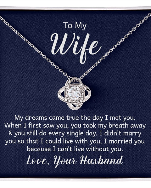 To My Wife Love Knot Necklace