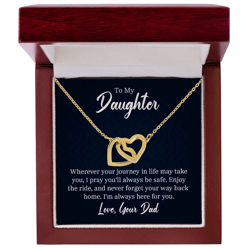 To My Daughter Interlocking Hearts necklace