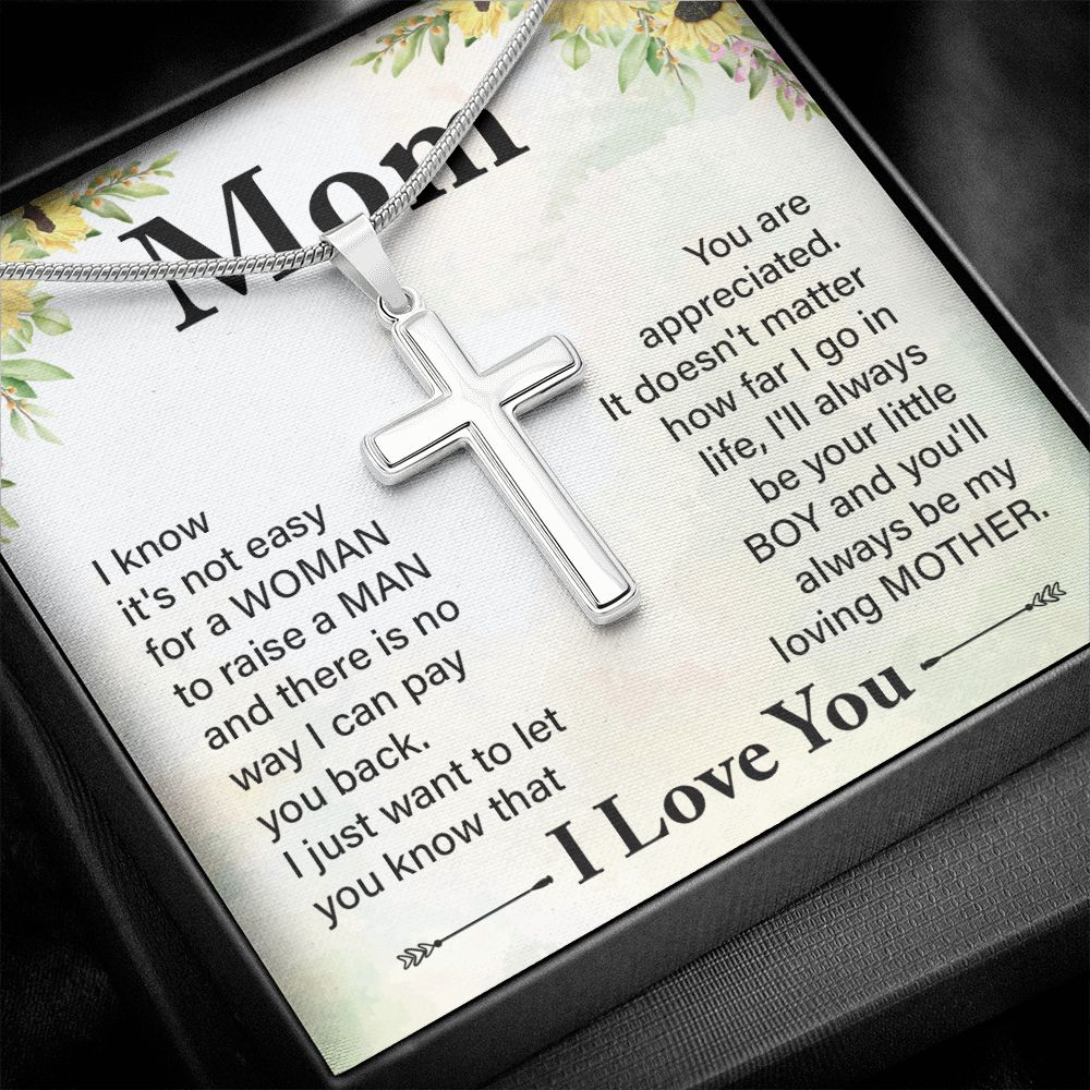 Mom Stainless Steel Cross Necklace