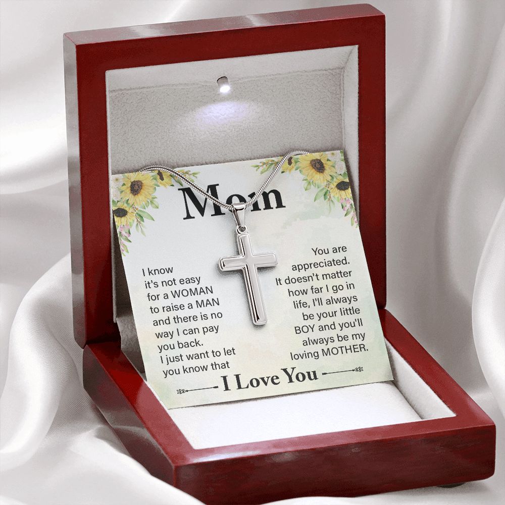 Mom Stainless Steel Cross Necklace