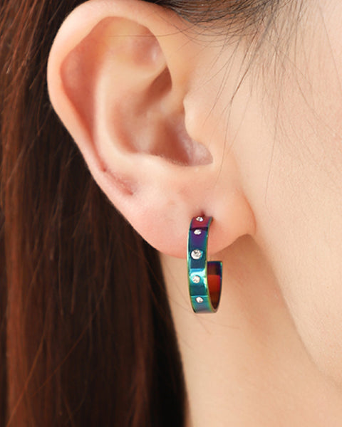Multicolored C-Hoop Earrings