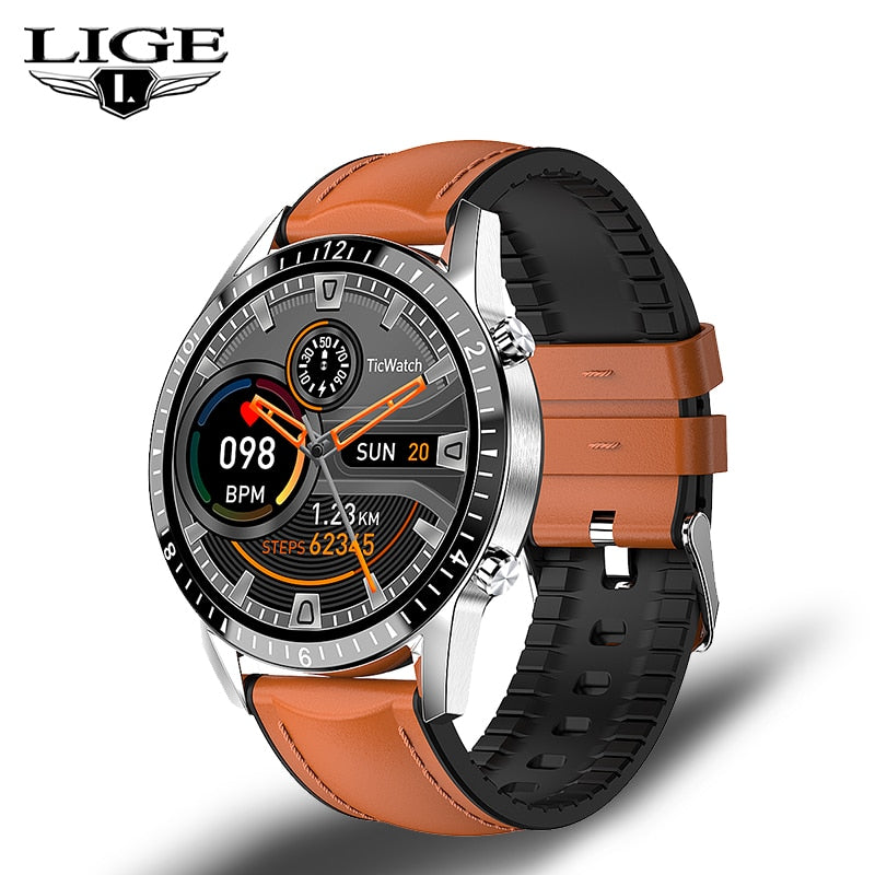 LIGE Smart watch Heart rate Blood pressure IP68 waterproof sports Fitness watch