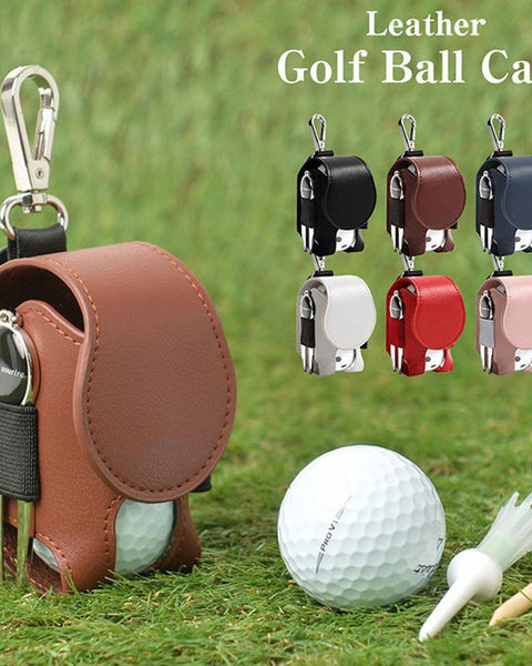 Mini Pocket Leather Golf Ball Storage Pouch Portable Golf Waist Holder Bag Mini Golf Ball Container Waist Storage Bag