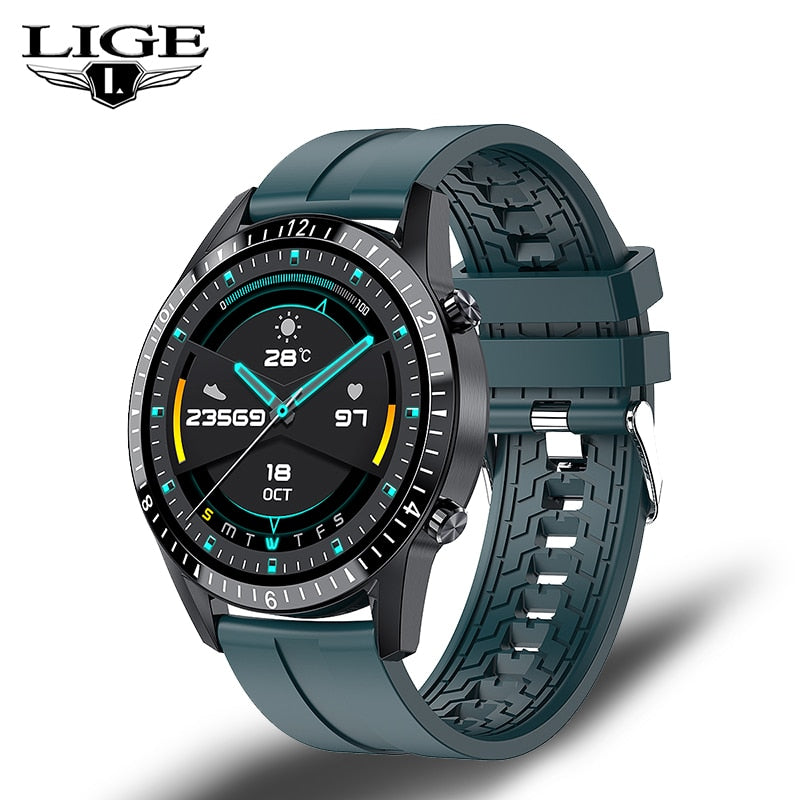 LIGE Smart watch Heart rate Blood pressure IP68 waterproof sports Fitness watch